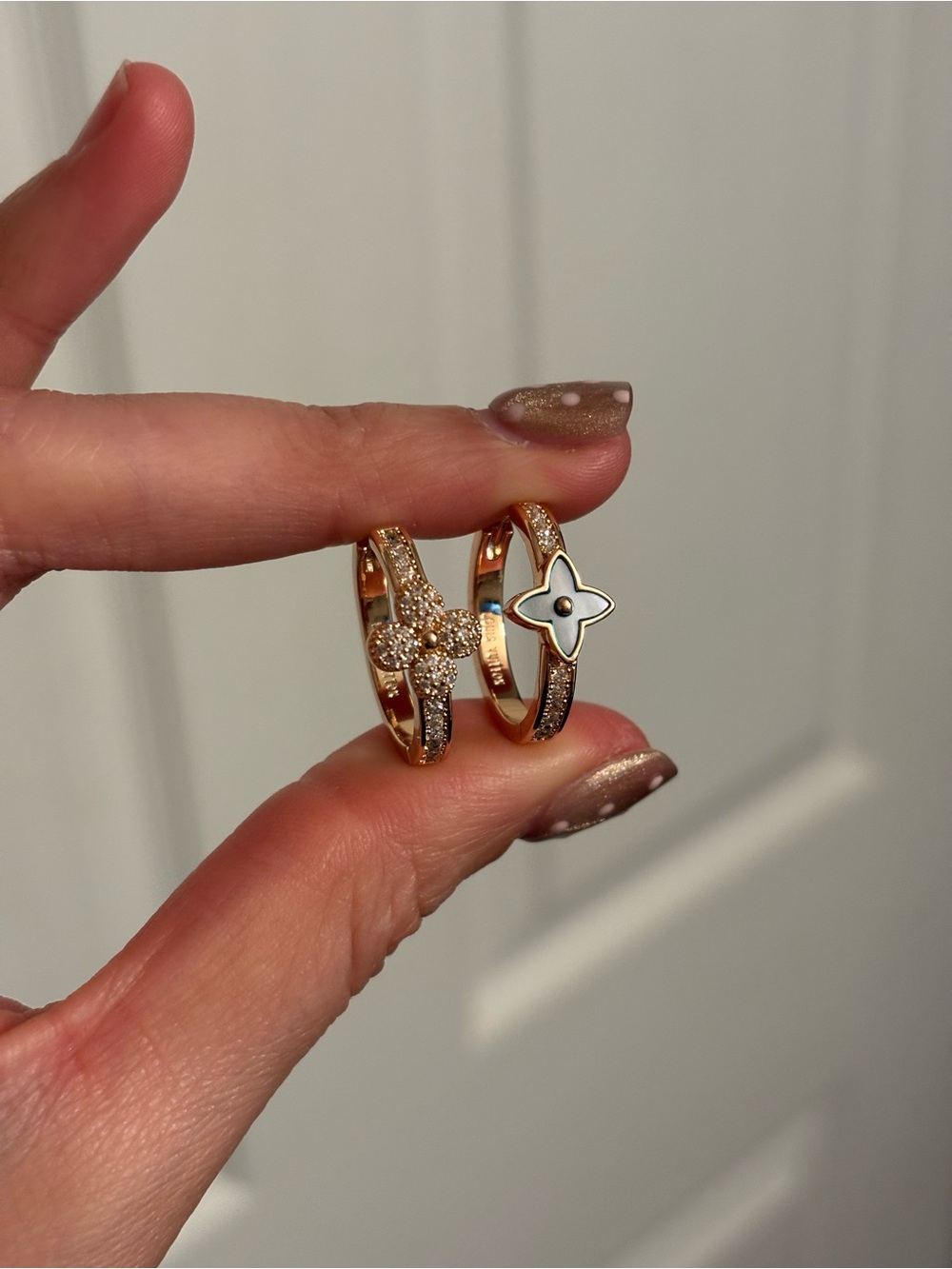 Gold / Blue Louis V - inspired  Hoop Earrings